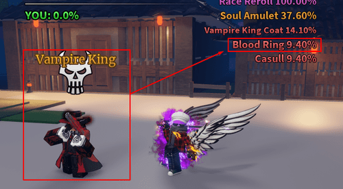 Vampire King and his Blood Ring drop rate in Sailor Piece