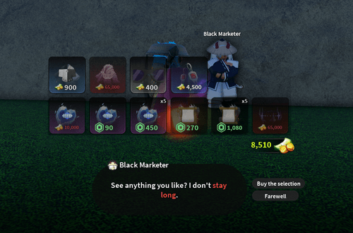 Buying from the Black Marketer in Slayers 2