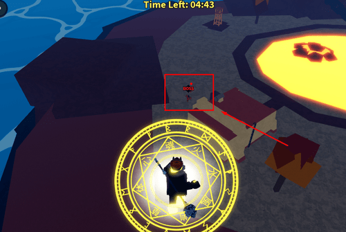 Fighting the raid boss in Blox Fruits