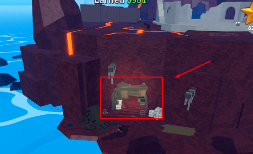 The mine in Magma Village in Blox Fruits