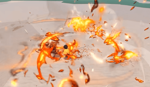 Flame Breathing users fighting in Slayers 2