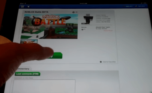 The creative director of Roblox demonstrating its iOS version on iPad