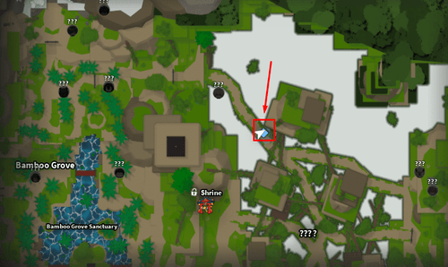 The map in Slayers 2 with the starting location marked