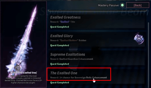 The Rod of the Exalted One with all masteries in Fisch