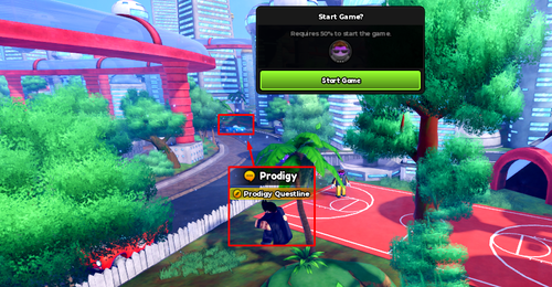 The path to the blue car in East Town in Anime Expeditions