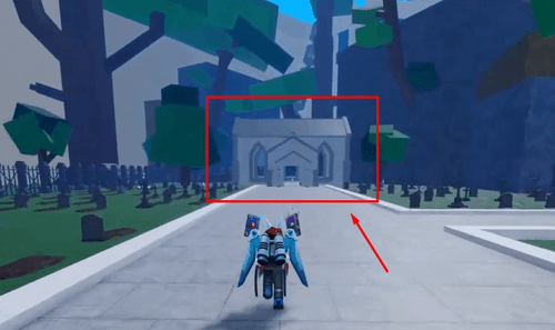 The mausoleum on Blox Fruit's Haunted Castle island