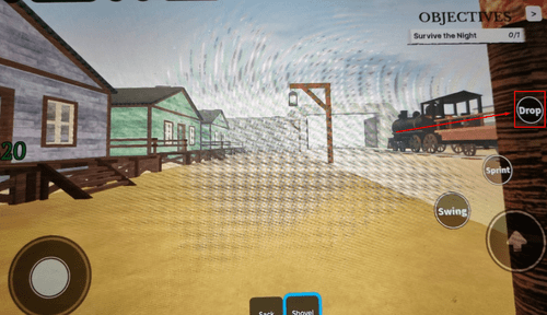 The "Drop" button in Dead Rails mobile