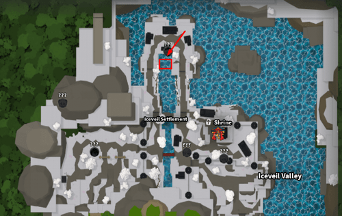 A map with the Wind Breathing trainer's location in Slayers 2