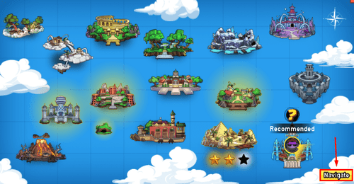 An example of the map and navigate button in Blox Fruits