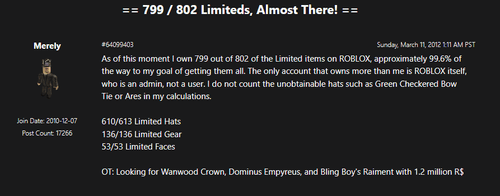One of Merely's old Roblox forum posts