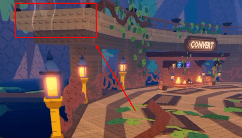 The platform above the Convert stall in Steal An Egg
