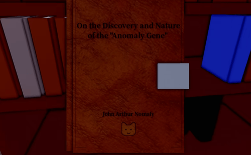 The "On the Discovery and Nature of the "Anomaly Gene"" book in Animal Hospital