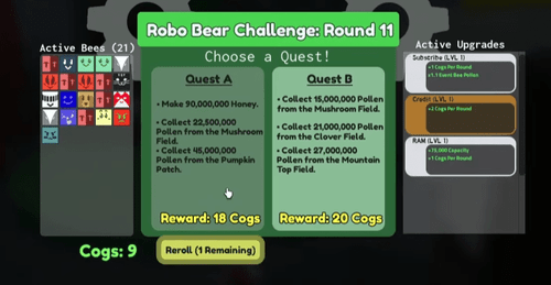 The Robo Bear Challenge in Bee Swarm Simulator