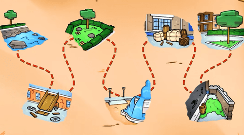 The completed Treasure Map in Blox Fruits