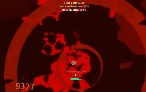 Players doing the Volcano Event in Blox Fruits