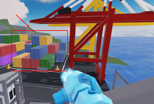 The shipment containers in the Docks map in RIVALS