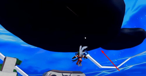 The black clouds above Sky Warlord in Blox Fruits