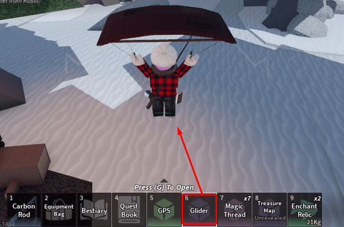 Using the basic glider in Fisch