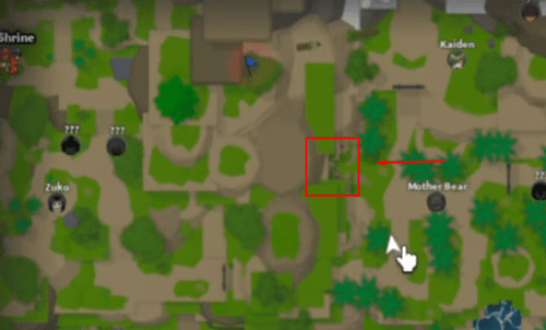 The Parkour Dungeon entrance in the map of Slayers 2