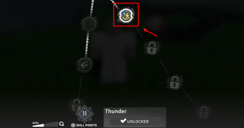 The Thunder Breathing style in the Skill Tree in Slayers 2
