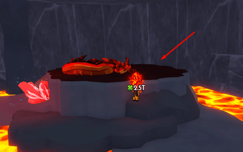 The Volcanic Egg's spawn location in Ride A Pet