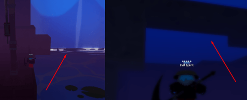The waterfall and secret cave entrance in Slayers 2