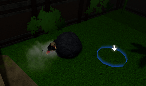 The Boulder Push minigame in Slayers 2