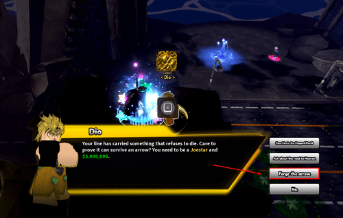 Dio and the "Forge the arrow" option in Legacy Piece