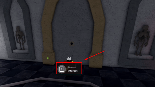 Interacting with the pedestal in Blox Fruits