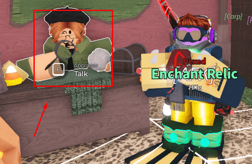 A Hexed Enchant Relic and the Appraiser in Fisch