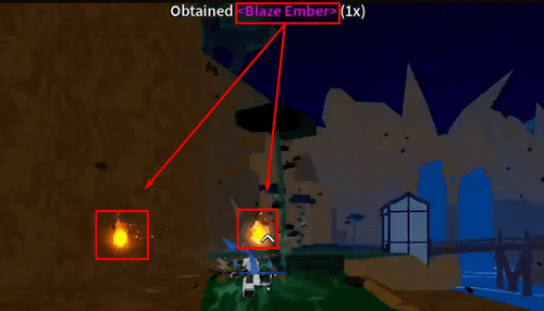 Example of Blaze Embers in Blox Fruits