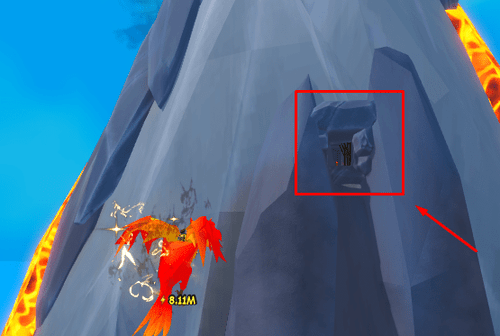 The entrance to the volcano in Ride A Pet
