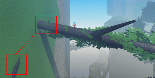 The tip of the first log and the horizontal bridge in Slayers 2