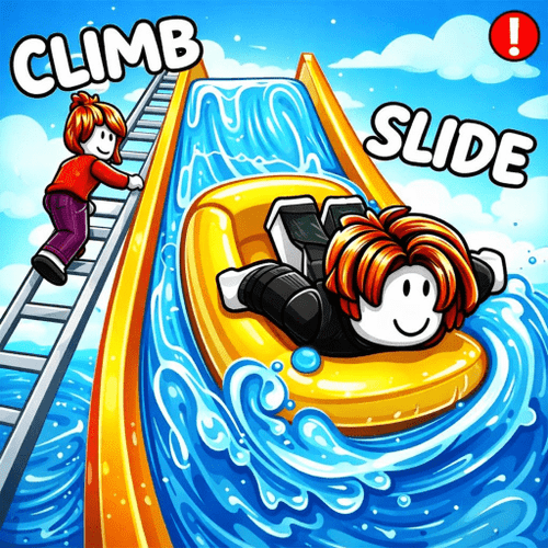 Climb waterslide and slide