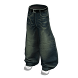Blue Barrel Leg Denim w/ Sneakers