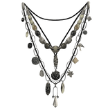 1.0 Antique long layered charm necklace