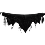 [1.0] Black Studded Distressed Leather Belt