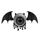1.0 Black White Bat Eyeball Backpack Cute