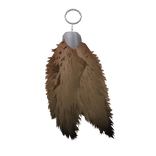 (1.0) Double brown & black Fox/Wolf Tails Keychain