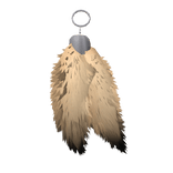 (1.0) Double brown & black Fox/Wolf Tails Keychain