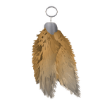 (1.0) Double brown & white Fox/Wolf Tails Keychain