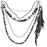1.0 Feather Antique Archival Bead Necklace