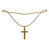 1.0 Gold Pendant Diamond Plated Cross Necklace 