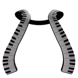 (1.0) Gothic piano keyboard scarf