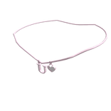 1.0 Initial Necklace: U (Pink)