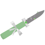 [1.0] Kawaii cottagecore green knife w/ stickers
