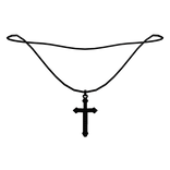 1.0 Onyx Pendant Diamond Plated Cross Necklace 