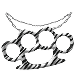 (1.0) Oversized scene zebra print brass knuckle