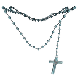 1.0 Pastel blue vintage cross necklace 