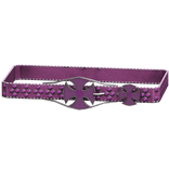 (1.0) Pink Cross Diamond Crusted Belt